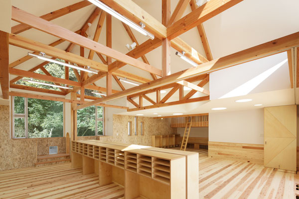木組みが美しい教室